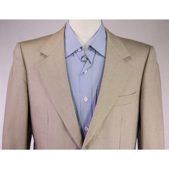 Brioni Vintage Light Brown Check Wool Silk 2-Btn Sportcoat Blazer 39R - Picture 3 of 9